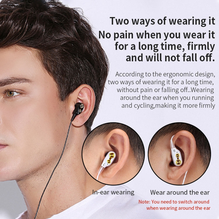 QKZ CK8 HiFi In-ear Four Unit Sports Music Headphones (Gold) - Sport Earphone by QKZ | Online Shopping UK | buy2fix
