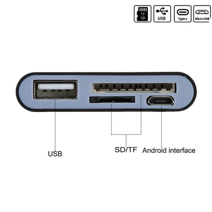 TF + SD Card + USB Port to USB-C / Type-C Adapter Card Reader Connection Kit with LED Indicator Light(Black) - U Disk & Card Reader by buy2fix | Online Shopping UK | buy2fix