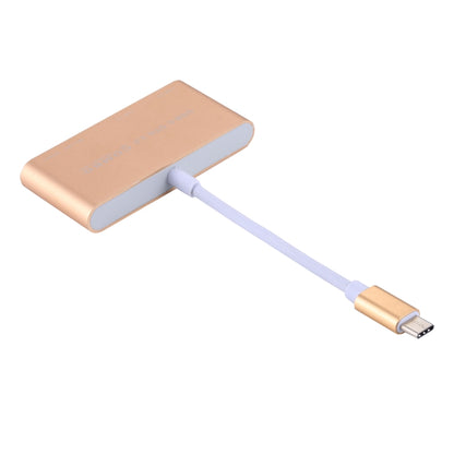 5 in 1 Micro SD + SD + USB 3.0 + USB 2.0 + Micro USB Port to USB-C / Type-C OTG COMBO Adapter Card Reader for Tablet, Smartphone, PC(Gold) - Computer & Networking by buy2fix | Online Shopping UK | buy2fix