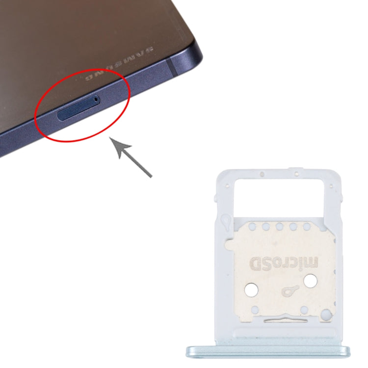 SIM Card Tray + Micro SD Card Tray for Samsung Galaxy Tab S7 FE SM-T736(Blue) - Repair & Spare Parts by buy2fix | Online Shopping UK | buy2fix