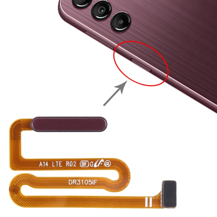 For Samsung Galaxy A14 SM-A145F Original Fingerprint Sensor Flex Cable (Dark Red) - Flex Cable by buy2fix | Online Shopping UK | buy2fix