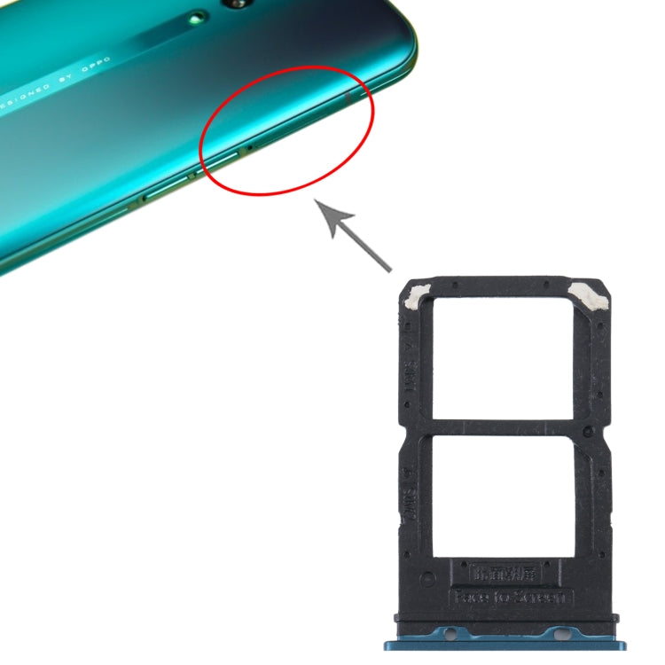 For OPPO Reno SIM Card Tray + SIM / Micro SD Card Tray (Green) - Card Socket by buy2fix | Online Shopping UK | buy2fix