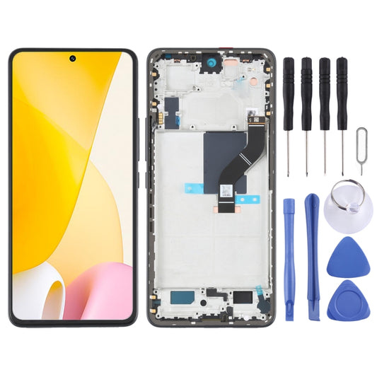 Original LCD Screen For Xiaomi 12 Lite Digitizer Full Assembly with Frame (Black) - Repair & Spare Parts by buy2fix | Online Shopping UK | buy2fix