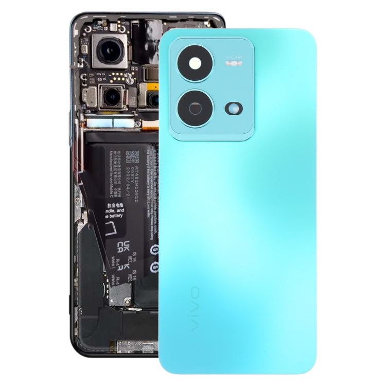 For vivo V25 Original Battery Back Cover with Camera Lens Cover(Blue) - Repair & Spare Parts by buy2fix | Online Shopping UK | buy2fix