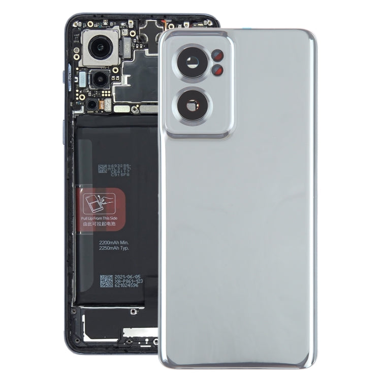 For OnePlus Nord CE 2 5G Original Battery Back Cover with Camera Lens Cover(Silver) -  by buy2fix | Online Shopping UK | buy2fix