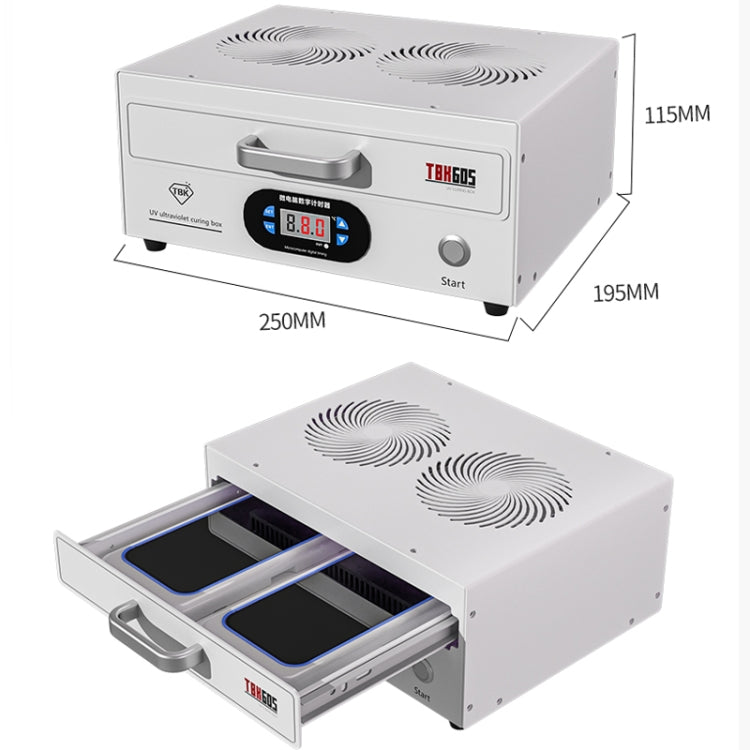 TBK 605 100W Mini UV Curing Lamp Box 48 LEDs Curved Surface Screen UV Curing Box, UK Plug - Others by TBK | Online Shopping UK | buy2fix