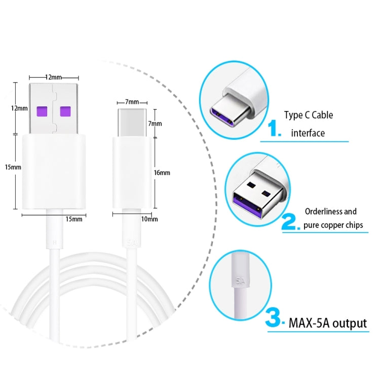 5A USB to USB-C / Type-C Flash Charging Data Cable, Cable Length: 2m - Mobile Accessories by buy2fix | Online Shopping UK | buy2fix