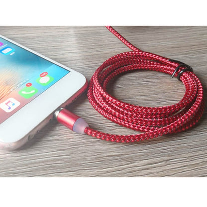 3 in 1 USB to 8 Pin + Type-C/USB-C + Micro USB Magnetic Metal Interface Nylon Braided Charging Cable, Length: 1m(Red) - Mobile Accessories by buy2fix | Online Shopping UK | buy2fix