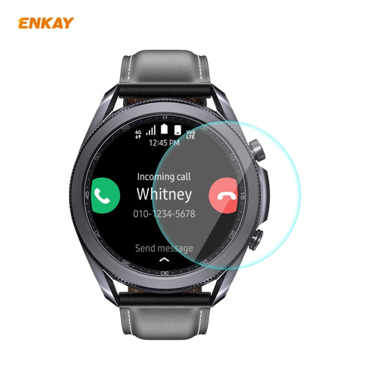 For Samsung Galaxy Watch 3 45mm ENKAY Hat-Prince 0.2mm 9H 2.15D Curved Edge Tempered Glass Screen Protector Watch Film - Screen Protector by ENKAY | Online Shopping UK | buy2fix