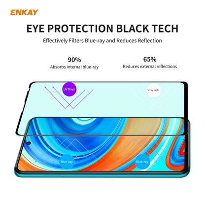 For Xiaomi Redmi Note 9S/Note 9 Pro 2 PCS ENKAY Hat-Prince 0.26mm 9H 6D Curved Full Screen Eye Protection Green Film Tempered Glass Protector -  by ENKAY | Online Shopping UK | buy2fix