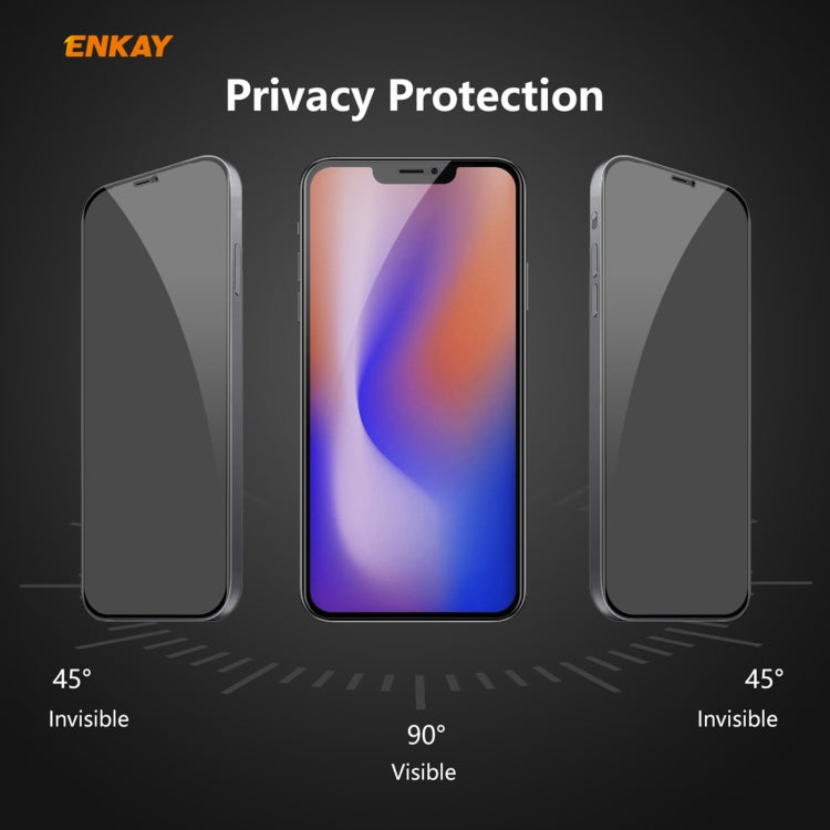 For iPhone 12 Pro Max 5pcs ENKAY Hat-Prince 0.26mm 9H 6D Privacy Anti-spy Full Screen Tempered Glass Film 6.7 - iPhone 12 Pro Max Tempered Glass by ENKAY | Online Shopping UK | buy2fix