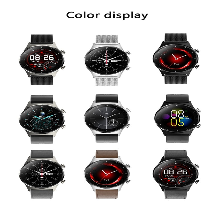 E13 1.28 inch IPS Color Screen Smart Watch, IP68 Waterproof, Silicone Watchband,Support Heart Rate Monitoring/Blood Pressure Monitoring/Blood Oxygen Monitoring/Sleep Monitoring(Silver) - Smart Wear by buy2fix | Online Shopping UK | buy2fix