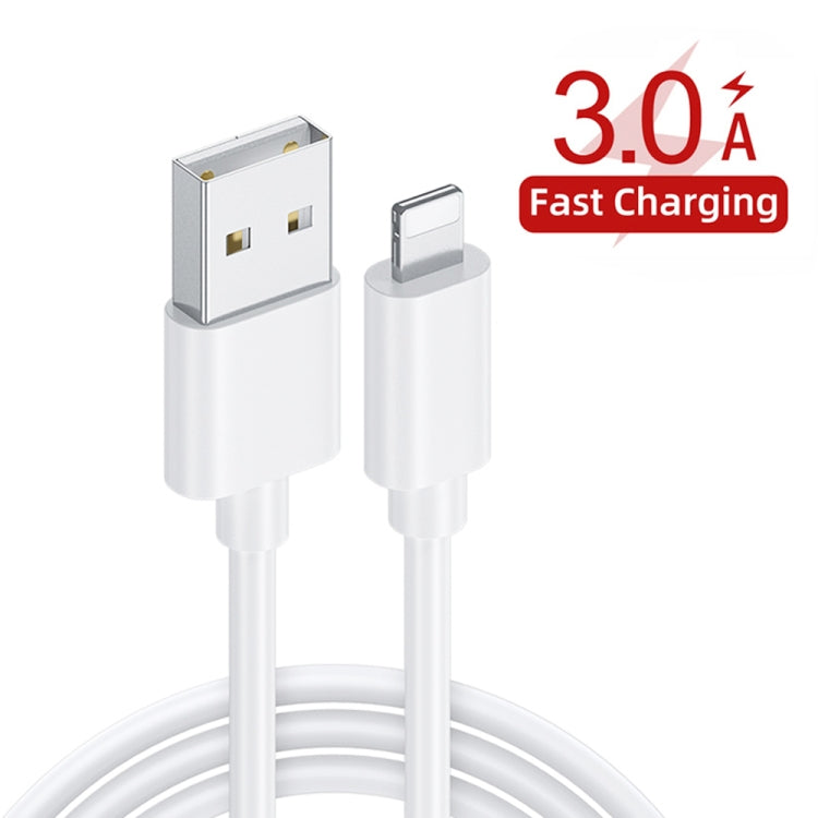 LZ-023 18W QC 3.0 USB Portable Travel Charger + 3A USB to 8 Pin Data Cable, US Plug(White) - USB Charger by buy2fix | Online Shopping UK | buy2fix