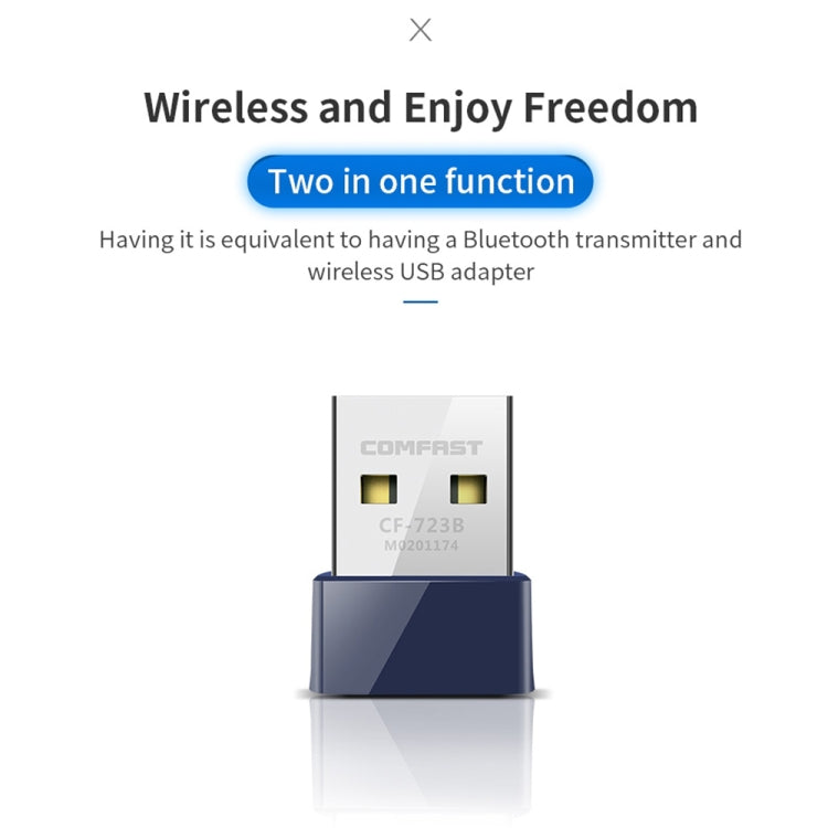 COMFAST CF-723B Mini 2 in 1 USB Bluetooth WiFi Adapter 150Mbps Wireless Network Card Receiver - USB Network Adapter by COMFAST | Online Shopping UK | buy2fix