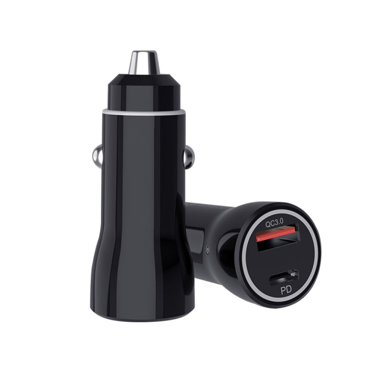 P21 Portable PD 20W + QC3.0 18W Dual Ports Fast Car Charger with USB to Type-C Cable Kit(Black) - In Car by buy2fix | Online Shopping UK | buy2fix
