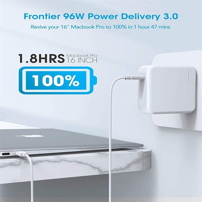 96W USB-C / Type-C Power Adapter Portable Charger with 1.8m USB-C / Type-C to USB-C / Type-C Charging Cable, US Plug - Mobile Accessories by buy2fix | Online Shopping UK | buy2fix