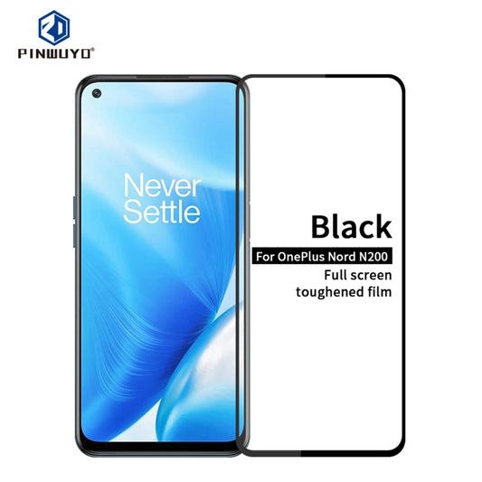 For OnePlus Nord N200 5G PINWUYO 9H 2.5D Full Screen Tempered Glass Film(Black) - OnePlus Tempered Glass by PINWUYO | Online Shopping UK | buy2fix