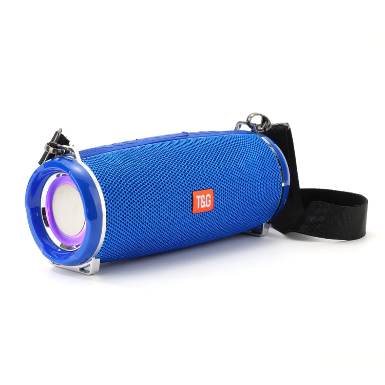 T&G TG192 LED Flashing Light Portable Wireless Bass 3D Stereo Bluetooth Speaker, Support FM / TF Card / USB(Blue) - Desktop Speaker by T&G | Online Shopping UK | buy2fix