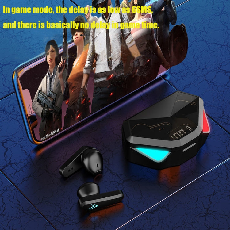 TWS-Y04 Bluetooth 5.0 TWS Binaural True Stereo Touch Control Gaming Earphone with LED Charging Case(Black) - Bluetooth Earphone by buy2fix | Online Shopping UK | buy2fix