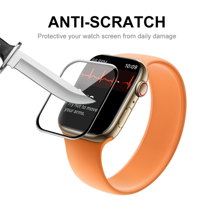 5 PCS ENKAY Hat-Prince 3D Curved Edge Full Coverage Full Tempered Glass HD Screen Protector Film For Apple Watch Series 7 41mm(Black) - Others by ENKAY | Online Shopping UK | buy2fix