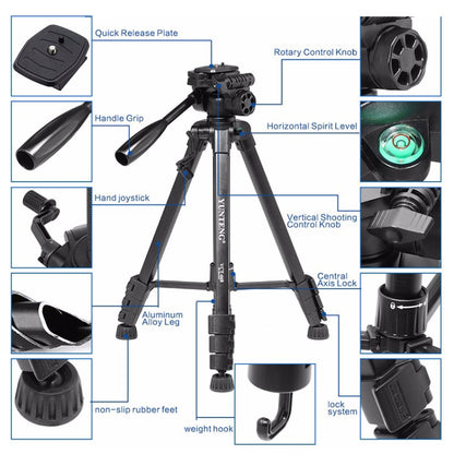 YUNTENG VCT-880 Aluminum Alloy Tripod Mount with Three-Dimensional Tripod Head - Tripods by YUNTENG | Online Shopping UK | buy2fix