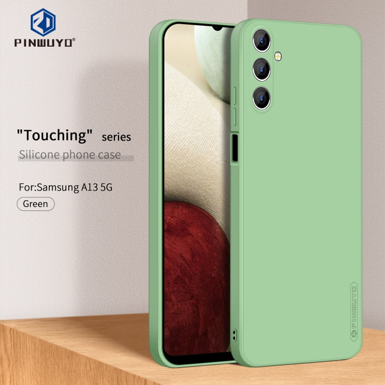 For Samsung Galaxy A13 5G PINWUYO Sense Series Liquid Silicone TPU Phone Case(Green) - Galaxy Phone Cases by PINWUYO | Online Shopping UK | buy2fix