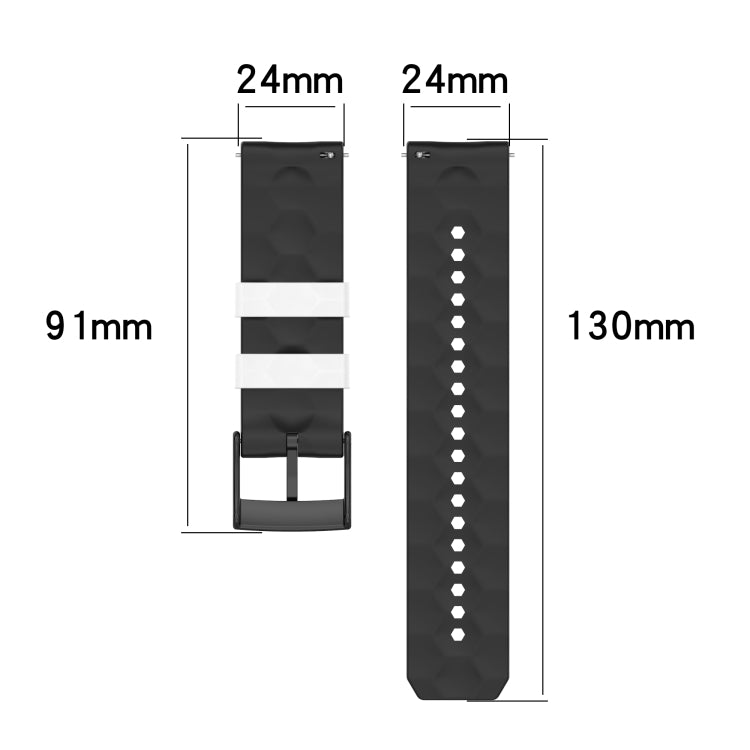 For Suunto 7 24mm Mixed-Color Silicone Watch Band(White+Black) - Smart Wear by buy2fix | Online Shopping UK | buy2fix