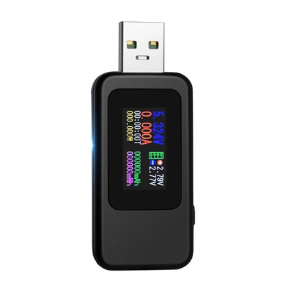 KWS-MX18 10 in 1 USB DC Tester Current 4-30V Voltage Meter Timing Ammeter Digital Meter(Black) - Consumer Electronics by buy2fix | Online Shopping UK | buy2fix