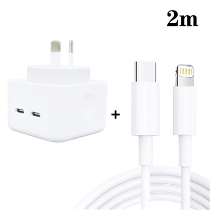 SDC-40W Dual PD USB-C / Type-C Ports Charger with 2m Type-C to 8 Pin Cable, AU Plug - Apple Accessories by buy2fix | Online Shopping UK | buy2fix