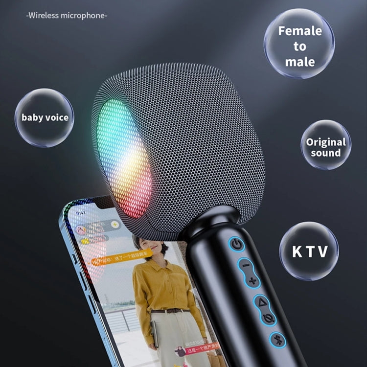 JY57 TWS Wireless Karaoke Microphone Bluetooth Handheld Portable Speaker Home KTV Player with LED Lights - Consumer Electronics by buy2fix | Online Shopping UK | buy2fix