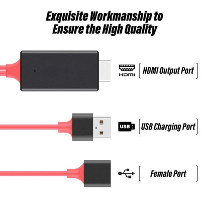 Dongle USB Male + USB Female to HDMI Male 1080P HDMI Cables Adapter - Adapter by buy2fix | Online Shopping UK | buy2fix