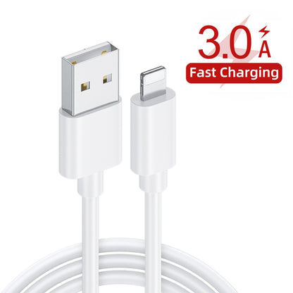 36W Dual Port QC3.0 USB Charger with 3A USB to 8 Pin Data Cable, US Plug(White) - Apple Accessories by buy2fix | Online Shopping UK | buy2fix