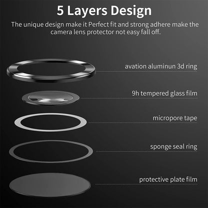For Samsung Galaxy S23 Ultra 5G ENKAY Rear Lens Aluminium Alloy Tempered Glass Film(Black) - Galaxy S23 Ultra 5G Tempered Glass by ENKAY | Online Shopping UK | buy2fix