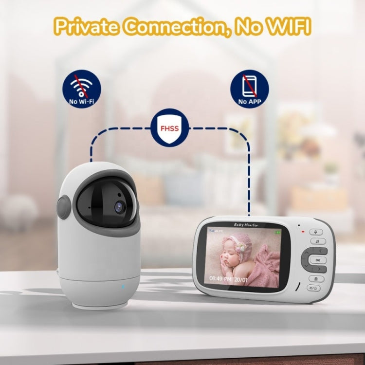 VB802 3.2 inch Baby Monitor Wireless Digital Video Rotating Camera(AU Plug) - Security by buy2fix | Online Shopping UK | buy2fix
