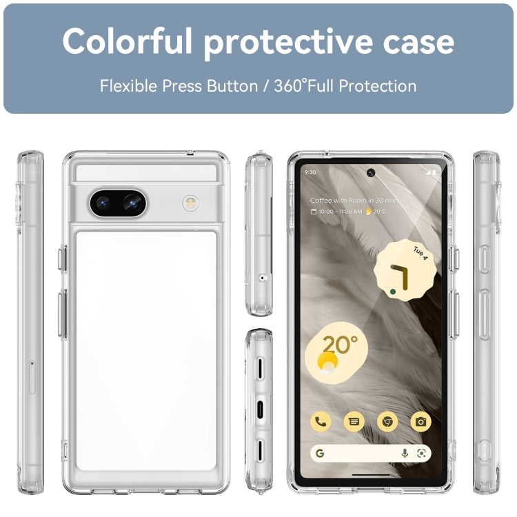 For Google Pixel 7a Colorful Series Acrylic + TPU Phone Case(Transparent) - Google Cases by buy2fix | Online Shopping UK | buy2fix