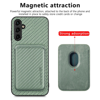 For Samsung Galaxy A54 5G Carbon Fiber Leather Card Magsafe Magnetic Phone Case(Green) - Galaxy Phone Cases by buy2fix | Online Shopping UK | buy2fix