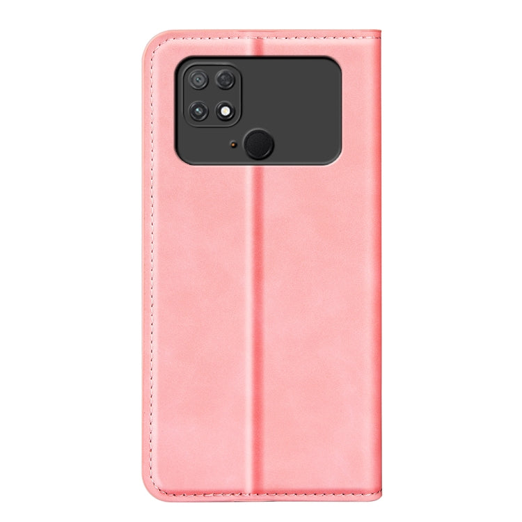 For Xiaomi Poco C40 Retro-skin Magnetic Suction Leather Phone Case(Pink) - Xiaomi Cases by buy2fix | Online Shopping UK | buy2fix