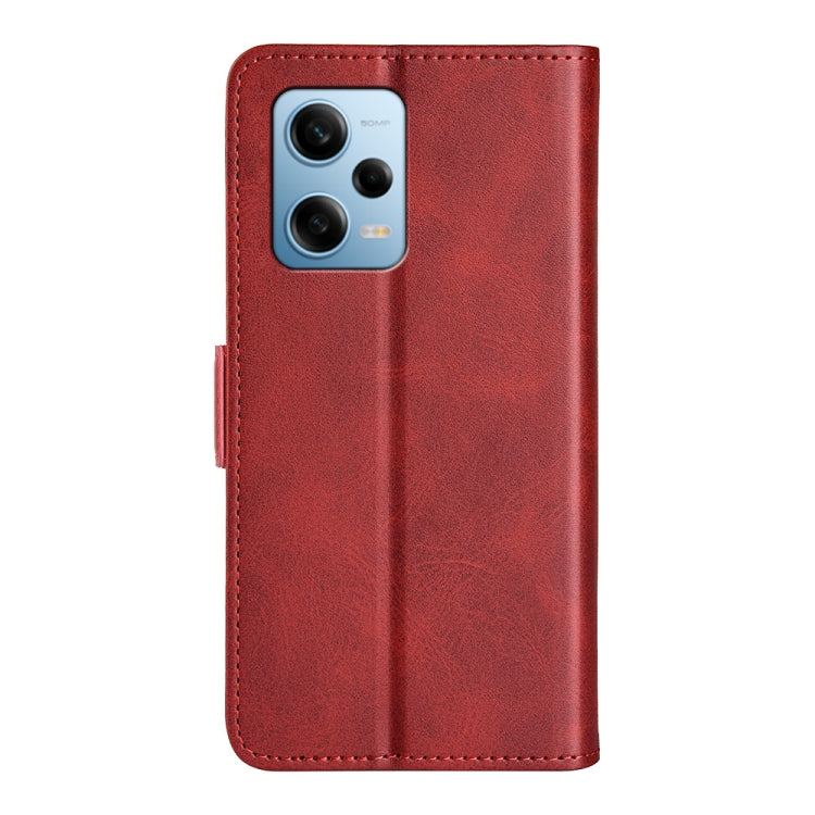 For Xiaomi Redmi Note 12 Pro 5G Global Dual-side Magnetic Buckle Horizontal Flip Leather Phone Case(Red) - Note 12 Pro Cases by buy2fix | Online Shopping UK | buy2fix