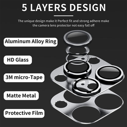 For iPhone 13 Pro / 13 Pro Max ENKAY Hat-Prince Anti-reflection Camera Lens Aluminium Alloy Tempered Glass Film(Silver) - iPhone 13 Pro Tempered Glass by ENKAY | Online Shopping UK | buy2fix