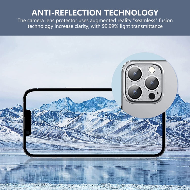 For iPhone 13 Pro / 13 Pro Max ENKAY Hat-Prince Anti-reflection Camera Lens Aluminium Alloy Tempered Glass Film(Silver) - iPhone 13 Pro Tempered Glass by ENKAY | Online Shopping UK | buy2fix