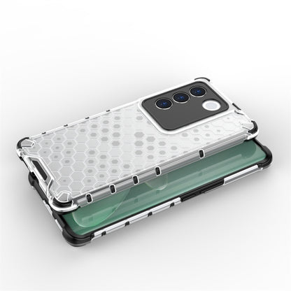 For vivo V27 / V27 Pro Shockproof Honeycomb Phone Case(White) - vivo Cases by buy2fix | Online Shopping UK | buy2fix