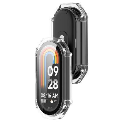 For Xiaomi Mi Band 8 ENKAY Hat-Prince Full Coverage PC Frame + Tempered Glass Film Watch Case(Transparent) - Watch Cases by ENKAY | Online Shopping UK | buy2fix