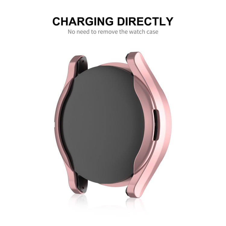 For Samsung Galaxy Watch6 44mm ENKAY Hat-Prince Full Coverage Electroplated Soft TPU Case with Screen Protection(Silver) - Watch Cases by ENKAY | Online Shopping UK | buy2fix