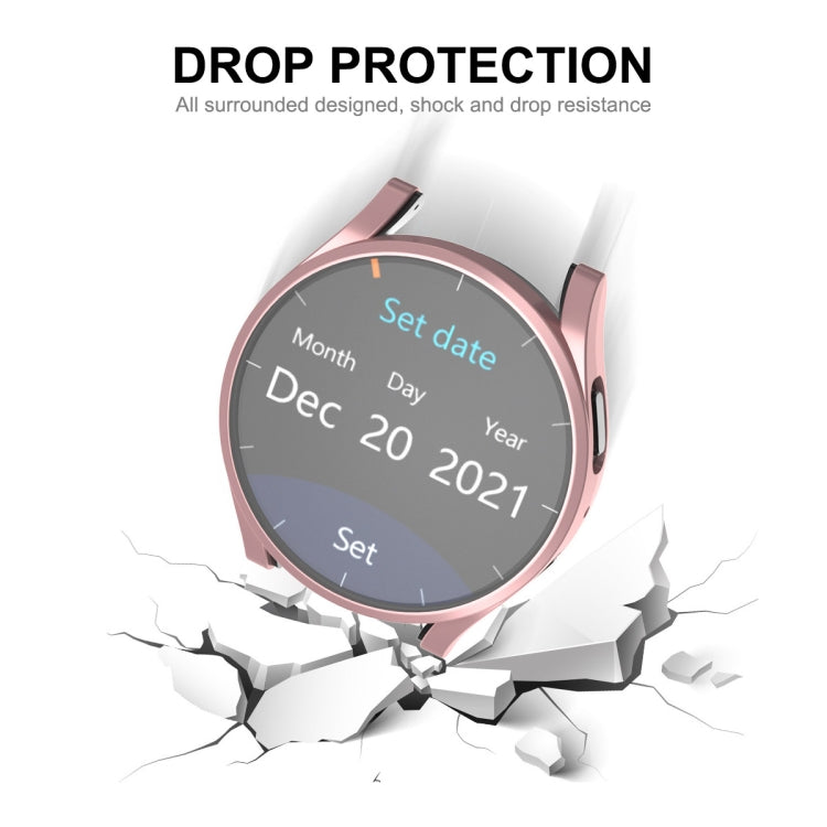 For Samsung Galaxy Watch6 44mm ENKAY Hat-Prince Full Coverage Electroplated Soft TPU Case with Screen Protection(Silver) - Watch Cases by ENKAY | Online Shopping UK | buy2fix