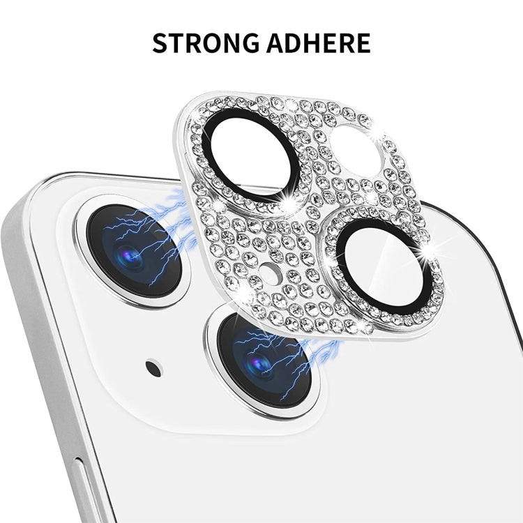 For iPhone 15 / 15 Plus ENKAY Hat-Prince Blink Diamond Camera Lens Aluminium Alloy + Tempered Glass Full Coverage Protector(Colorful) - iPhone 15 Tempered Glass by ENKAY | Online Shopping UK | buy2fix