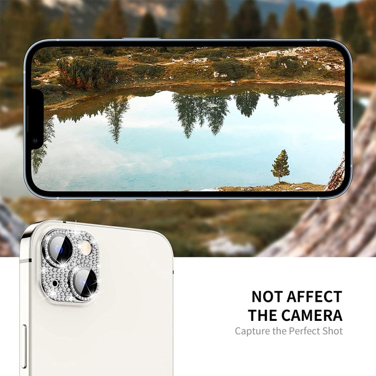 For iPhone 15 / 15 Plus ENKAY Hat-Prince Blink Diamond Camera Lens Aluminium Alloy + Tempered Glass Full Coverage Protector(Colorful) - iPhone 15 Tempered Glass by ENKAY | Online Shopping UK | buy2fix