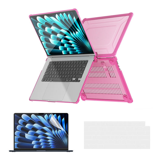 For MacBook Air 15.3 A2941 ENKAY Hat-Prince 3 in 1 Protective Bracket Case Cover Hard Shell with TPU Keyboard Film / PET Screen Protector, Version:US(Pink) - MacBook Air Cases by ENKAY | Online Shopping UK | buy2fix