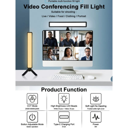 VLOGLITE WS66 LED Webcam Streaming Lights Video Conference Lighting Laptop Light with Tripod -  by VLOGLITE | Online Shopping UK | buy2fix