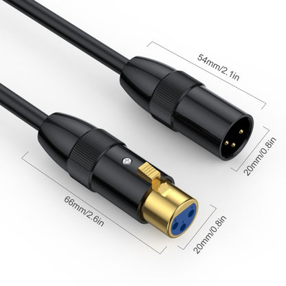 JUNSUNMAY XLR Male to Female Mic Cord 3 Pin Audio Cable Balanced Shielded Cable, Length:0.5m - Microphone Audio Cable & Connector by JUNSUNMAY | Online Shopping UK | buy2fix