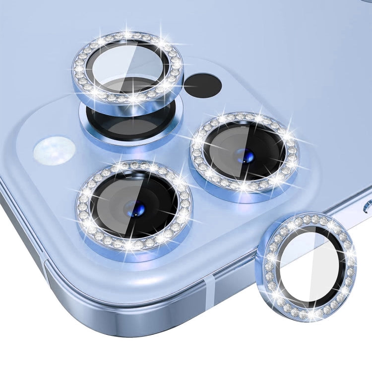 For iPhone 13 Pro / 13 Pro Max ENKAY AR Anti-reflection Individual Diamond Ring Camera Lens Glass Full Film(Sierra Blue) - iPhone 13 Pro Max Tempered Glass by ENKAY | Online Shopping UK | buy2fix